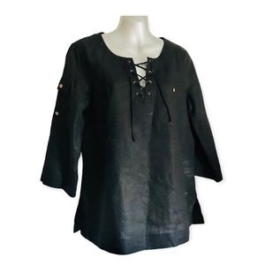 Lauren Ralph Lauren Linen Tunic / Gold Hardware Size Medium